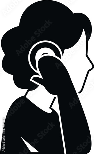 Woman receiving an ear examination for hearing loss during a diagnostic checkup