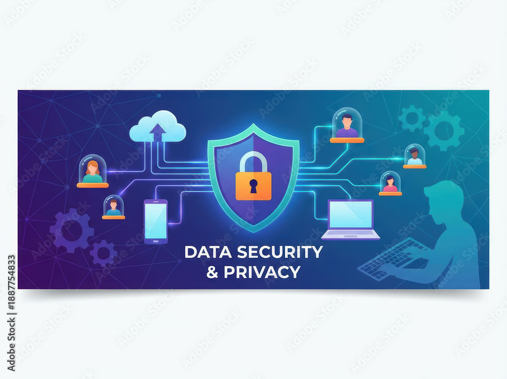 Fototapeta premium Networking data technology protection internet network digital shield securityconceptcyber lock icon datatechnologyprotectioninternetnetworkdigital Data protection and digital security concept