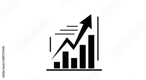 business graph with arrow