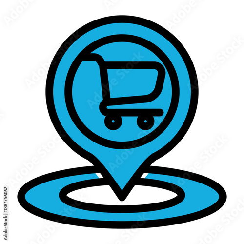 Retail Pinpoint Icon from Cyber Monday Icon Collection (Solid Color Lineal Style)