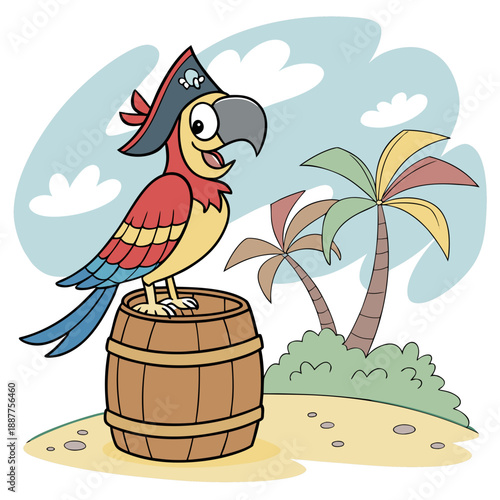 Pirate Parrot Character - Lively Cartoon Illustration