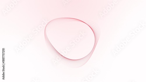 artificial intelligence circle wave animation glowing red lines on white background, abstract vibrant shape virtual assistant technology video