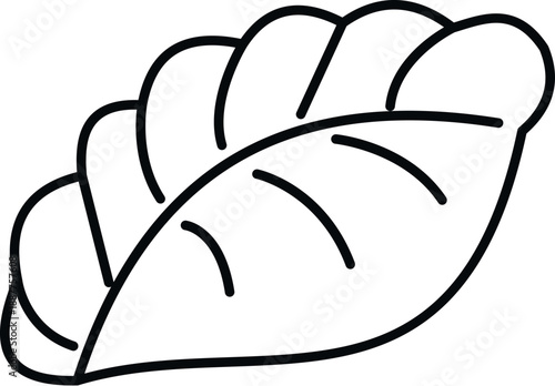 Dumpling or similar food item drawn as a simple black line art icon