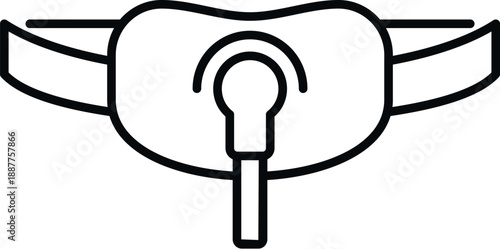 Chastity belt icon displaying a lock mechanism for sexual restriction