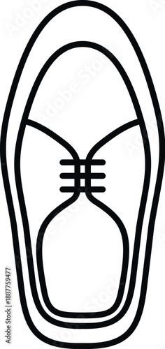 Shoe icon representing formal footwear with laces in a linear style