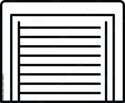 Garage door icon representing home entrance and security