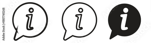 Information icon, Info with bubble, Important information announcement banner message, Vector illustration.

