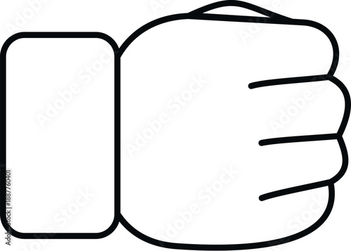Human hand clenched into a fist, outlining a gesture of strength or protest