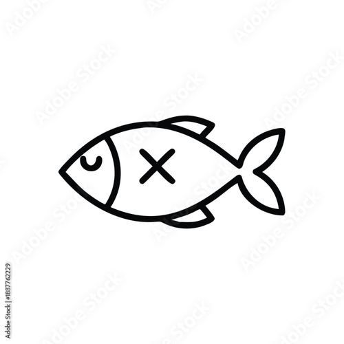 No Fish Seafood Prohibited Sign Icon