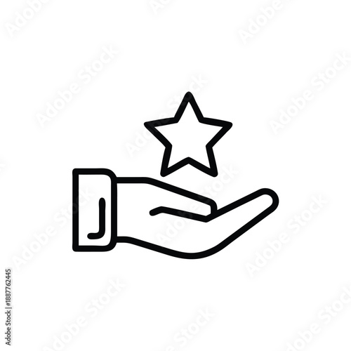 Hand Holding Star Badge Award Icon