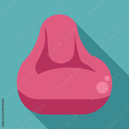 Pink bean bag chair with shadow illustrating modern casual seating and comfort
