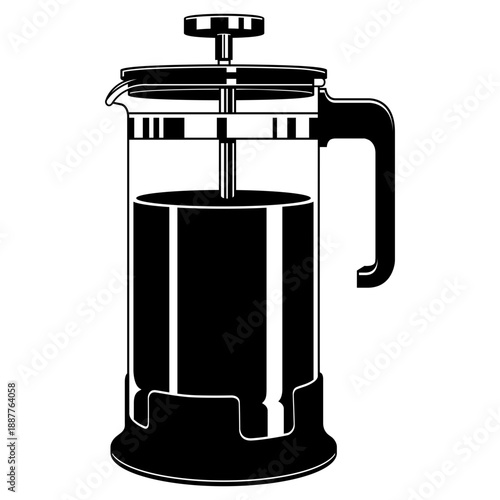 french press coffee maker illustration
