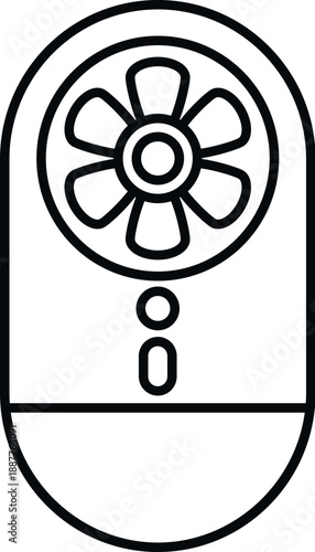 Air purifier icon showing a ventilator fan and simple control buttons