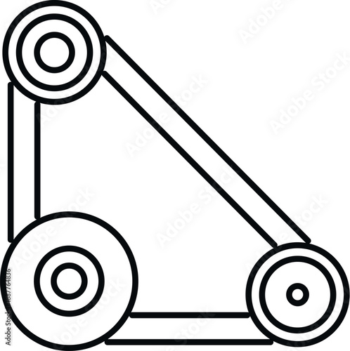 Engine timing belt system with pulleys and a drive connecting components