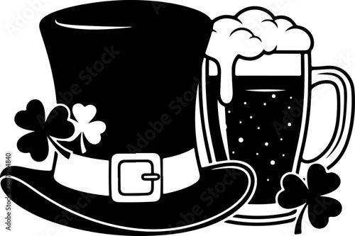 St patrick's day silhouette vector illustration