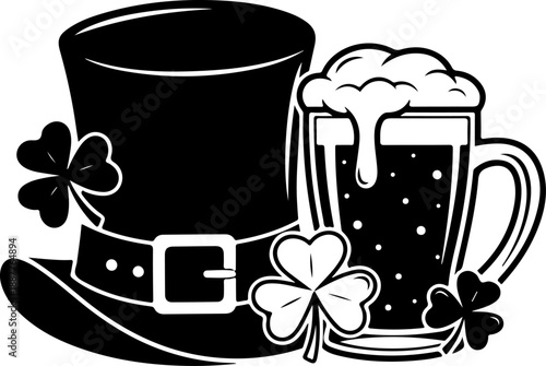 St patrick's day silhouette vector illustration