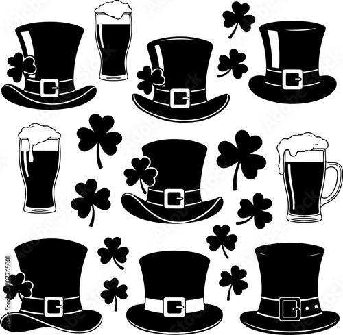 St patrick's day silhouette vector illustration