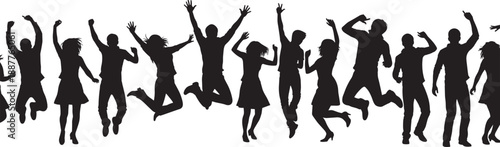 Collection of Black Silhouettes Featuring Young Women with Backpacks Walking and Standing in Various Poses Isolated on a Clean White Background for Graphic Design
