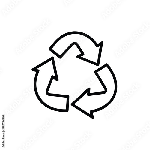 Recycling Arrows Circular Loop Line Icon Sustainability