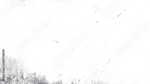 Speckle grain white paper noise texture with distressed grunge effect. Dust and dirt grain overlay on white background with film noise texture. 