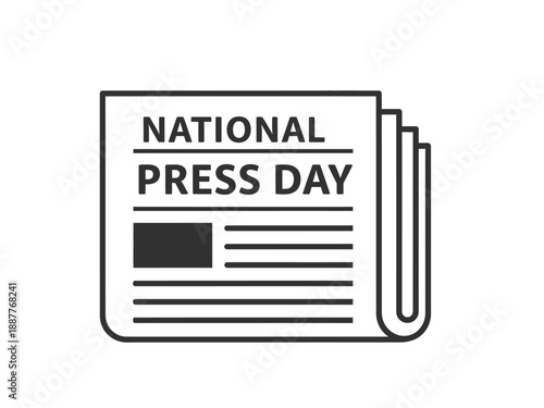 National Press Day Newspaper Icon Illustrating Journalism and Media.