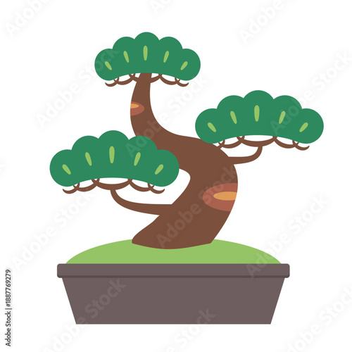 簡単な松の盆栽イラスト