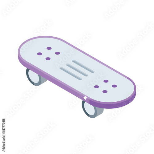 Modern isometric icon of street skateboard gear
