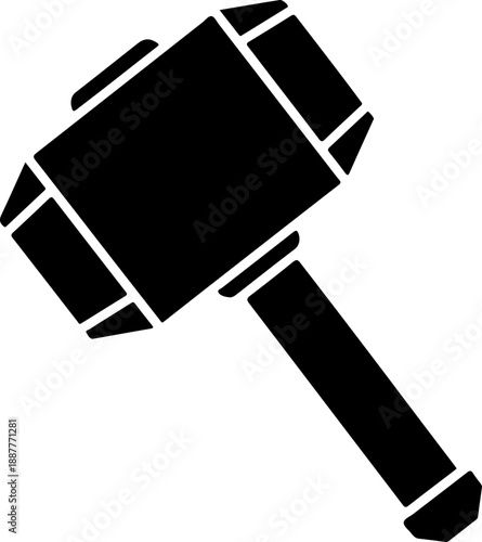 thor hammer silhouette vector illustration