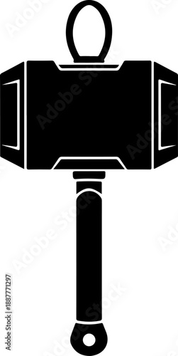 thor hammer silhouette vector illustration