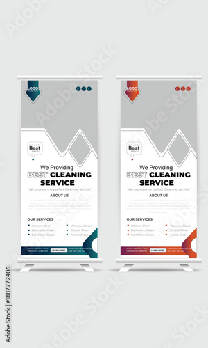 Free Cleaning Service Cover and Social Media Post Design Template
