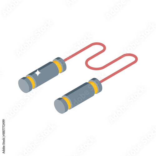 Handy isometric style icon of exercise skipping rope