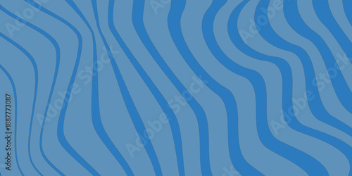 Abstract Wavy Lines Background - Blue Contour Flow. Brochure vector eps