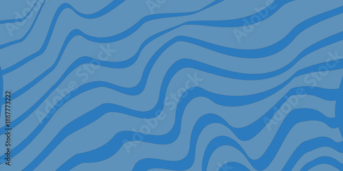 Abstract Wavy Lines Background - Blue Contour Flow. Brochure vector eps