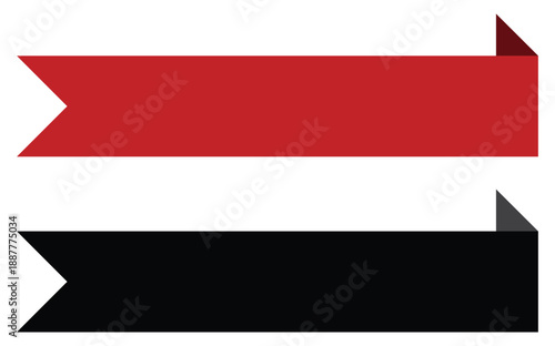 Ribbon Banner Arrow Set – Red and Black Directional Label and Tag Design