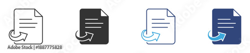 Restore File Icon set. Recover Document and Undo Action Symbol. Data Backup Collection, vector Illustration.
