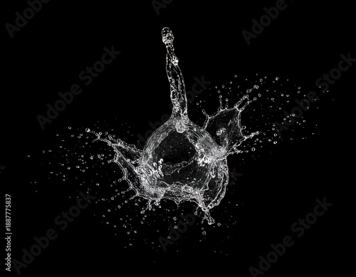 Splash of water against a dark background.