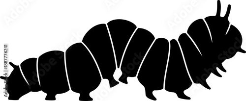 Caterpillar wavy movement silhouette insect larva nature illustration animal vector graphic side view crawling