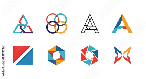 Collection of Geometric Abstract Logo Designs.