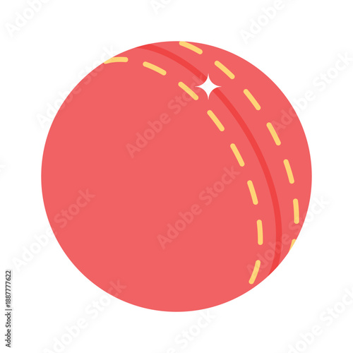 Handy isometric style icon of bright cricket ball