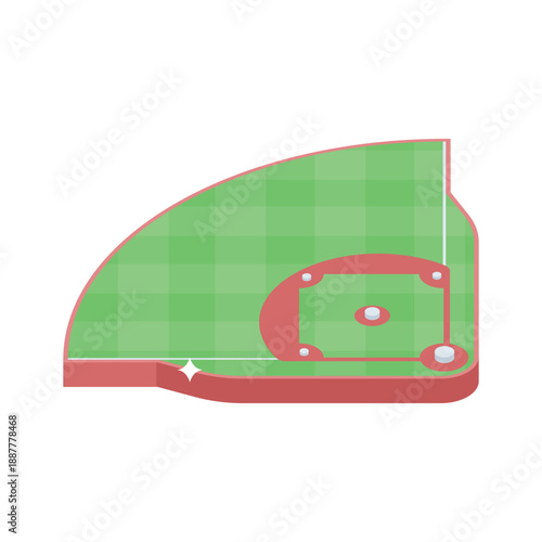 Ready to use isometric icon of baseball ground view