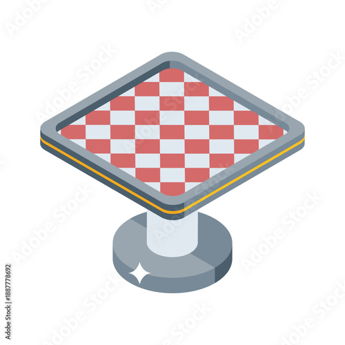 Premium isometric icon of classic board game setup