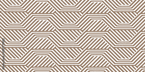 seamless brown and white zigzag geometric pattern suitable as a background for design projects, fabrics, wallpapers, or digital art. Eye-catching, modern,