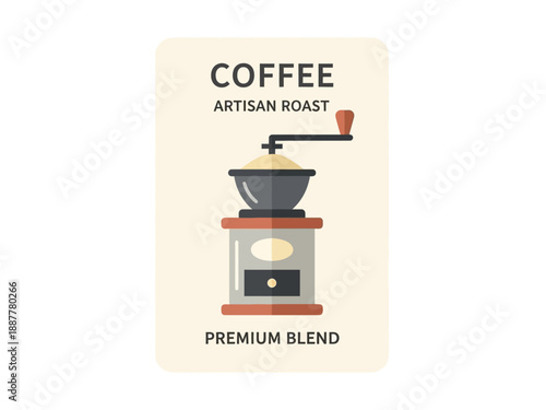 Artisan coffee roasting in a manual grinder with premium blend