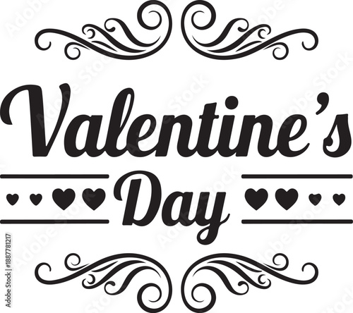 Valentines Day Calligraphy Design whisk traced