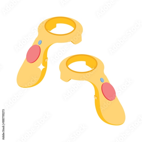 Handy isometric style icon of vr controllers device
