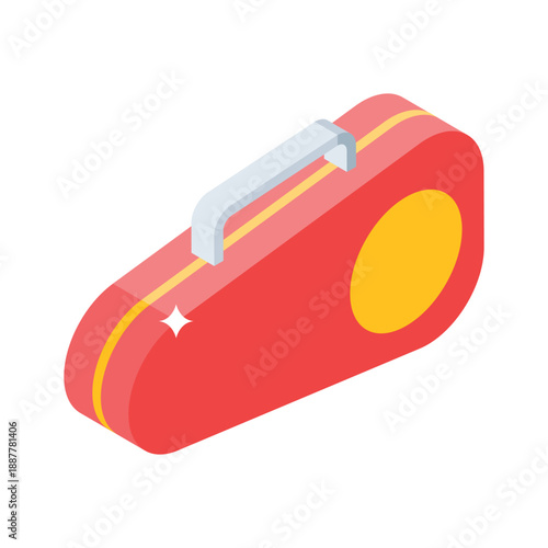 Sleek isometric icon of full tennis equipment bag