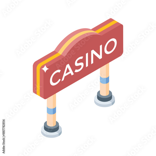 Modern isometric icon of casino betting board