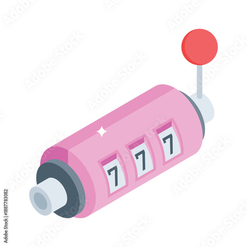 Ready to use isometric icon of jackpot slot machine