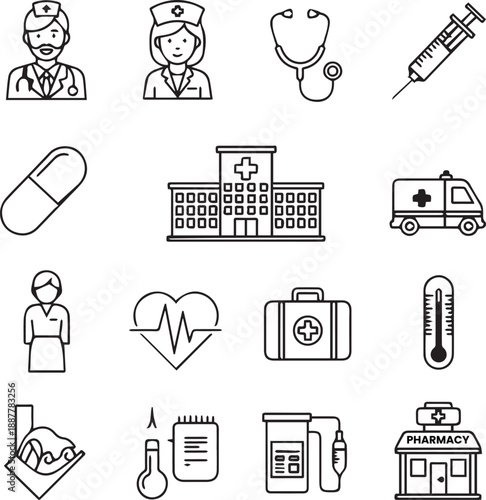 Vector illustration set of business and finance icons featuring web symbols in a modern design.