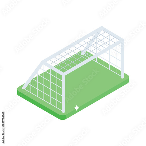 Ready to use isometric icon of football goalpost